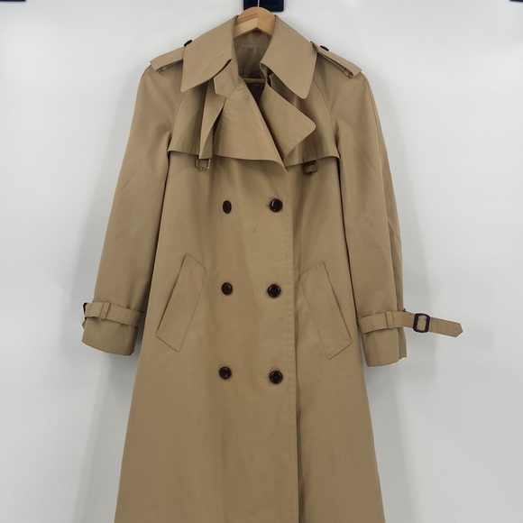Etienne Aigner beige trench coat double breasted with belt size 8 - Picture 4 of 16